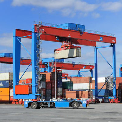 Tipo móvil 30 tonelada 40ton de la grúa de pórtico del envase de la yarda RTG